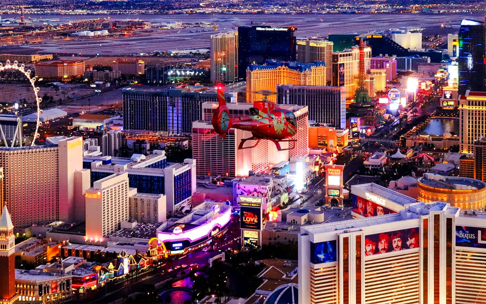 12-min Las Vegas Strip Highlights Night Helicopter Tour